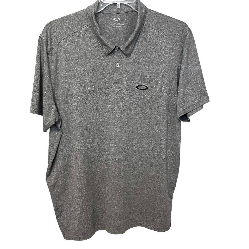 OAKLEY SHORT SLEEVE POLO SHIRT, MENS, XXL, HEATHER GREY, WORK, PLAY, SPORTS
